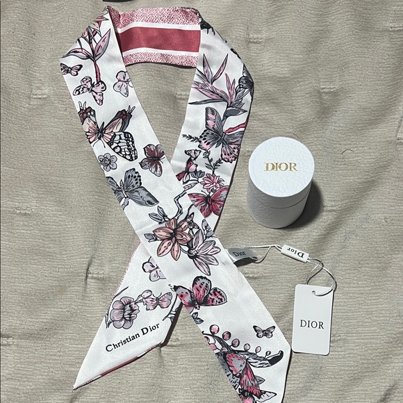 Dior Floral Pink and White Scarf - Picture 1 of 10